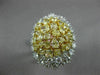 GIA LARGE 7.42CT WHITE & INTENSE YELLOW DIAMOND 18K 2 TONE GOLD 3D COCKTAIL RING