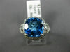ESTATE 4.80CT DIAMOND & AAA BLUE TOPAZ 14K WHITE GOLD 3D FILIGREE HALO RING 2063