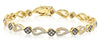 ESTATE 1.48CT WHITE & MOCHA DIAMOND 14KT YELLOW GOLD GEOMETRICAL TENNIS BRACELET