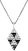 .06CT DIAMOND 14KT WHITE GOLD 3D MULTI TRINAGULAR GEOMETRICAL FLOATING PENDANT