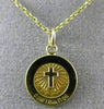 ESTATE 14KT YELLOW GOLD 3D STARBURST CROSS RELIGIOUS CONFIRMATION PENDANT #24994