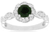 ESTATE 1.02CT DIAMOND & AAA RUSSALITE 14KT WHITE GOLD 3D FLOWER FUN RING