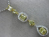 GIA 2.54CT MULTI CUT WHITE & FANCY YELLOW DIAMONDS 18K 2 TONE GOLD LOVE NECKLACE
