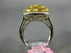 EXTRA LARGE 4.2CT WHITE & INTENSE YELLOW DIAMOND 18K 2 TONE GOLD PEAR SHAPE RING