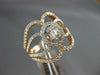 WIDE .97CT DIAMOND 14KT ROSE GOLD 3D ROUND & BAGUETTE INVISIBLE OVAL FLOWER RING