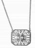 LARGE 1.71CT DIAMOND 18KT WHITE GOLD 3D ROUND & BAGUETTE SQUARE OCTAGON NECKLACE
