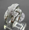 ESTATE LARGE 1.50CT DIAMOND 18KT WHITE GOLD 3D PRINCESS & ROUND COCKTAIL RING