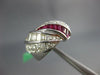 2.70CT DIAMOND & AAA RUBY 18KT WHITE GOLD ROUND & BAGUETTE CRISS CROSS LOVE RING