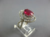 LARGE 4.08CT DIAMOND & AAA RUBY 14KT WHITE GOLD OVAL DOUBLE HALO INFINITY RING