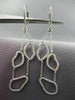 ESTATE .74CT DIAMOND 14KT WHITE GOLD 3D HANDCRAFTED LEVERBACK HANGING EARRINGS