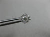 ESTATE .64CT DIAMOND 18K WHITE GOLD 3D SOLITAIRE HALO CLUSTER STUD EARRINGS F/G