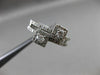 ANTIQUE WIDE .60CT ROUND DIAMOND 14KT WHITE GOLD SQUARE DOUBLE HALO RING #19430