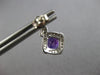 2.48CT DIAMOND & AAA AMETHYST 14KT WHITE GOLD CUSHION & ROUND HANGING EARRINGS