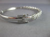 2.19CT DIAMOND 18KT WHITE GOLD MULTI FLOWER SEMI ETERNITY CUFF BANGLE BRACELET