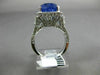 ESTATE EXTRA LARGE 12.25CT DIAMOND & AAA SAPPHIRE 14K WHITE GOLD ENGAGEMENT RING
