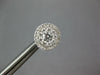 LARGE .85CT DIAMOND 18KT WHITE GOLD 3D CLUSTER FLOWER STUD EARRINGS WITH JACKETS