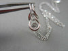 ESTATE 0.25CTW SOLITAIRE 14KT WHITE GOLD PENDANT WITH CHAIN F VVS 18" #21744