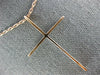 ESTATE LARGE .29CT DIAMOND 18KT ROSE GOLD 3D CLASSIC CROSS PENDANT