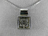 ESTATE WIDE .51CT DIAMOND 14K WHITE GOLD FILIGREE SQUARE SOLITAIRE PENDANT 18693