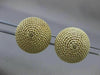 ESTATE LARGE 14KT YELLOW GOLD 3D ROUND MILGRAIN DOME SHAPE CUFF LINKS #21214