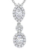 1.27CT DIAMOND 18KT WHITE GOLD OVAL ROUND & MARQUISE DOUBLE FLOWER LEAF NECKLACE