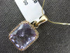 LARGE 4.35CT DIAMOND & AAA AMETHYST 14KT YELLOW GOLD 3D CUSHION & ROUND PENDANT