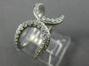 ESTATE WIDE .64CT DIAMOND 14KT WHITE GOLD 3D OPEN HUGS & KISSES FUN LOVE RING