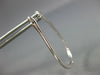 .30CT DIAMOND 18KT WHITE GOLD 3D CLASSIC 2mm OVAL ELONGATED HUGGIE HOOP EARRINGS
