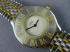 ESTATE CARTIER .10CT SAPPHIRE 18K GOLD & STAINLESS STEEL 3D LADIES WATCH #26488