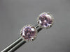 ESTATE 2.1CT DIAMOND & AAA PINK QUARTZ 14K WHITE GOLD HALO MARTINI STUD EARRINGS