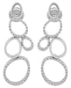 LARGE .56CT DIAMOND 18KT WHITE GOLD MULTI OPEN TEAR DROP FUN HANGING EARRINGS