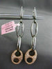ESTATE .85CT DIAMOND 14KT ROSE BLACK GOLD ELONGATED LOVE KNOT LEVERBACK EARRINGS