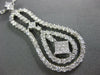 LARGE 1.84CT DIAMOND 18K WHITE GOLD ROUND & PRINCESS INVISIBLE TEAR DROP PENDANT