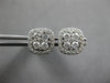 ESTATE 1.0CT DIAMOND 18KT WHITE GOLD 3D ROUND CLUSTER SQUARE EARRING JACKET SET