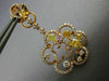 ESTATE 2.76CT MULTI COLOR FANCY DIAMOND 18KT TWO TONE GOLD 3D FLOWER EARRINGS