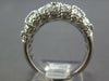 ESTATE WIDE .72CT DIAMOND 14KT WHITE GOLD 3D MULTI ROW BEADED FUNKY COOL RING