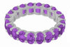 4.80CT AAA AMETHYST 14KT WHITE GOLD CLASSIC OVAL SHARED PRONG ETERNITY FUN RING