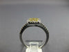 ESTATE .55CT WHITE & FANCY YELLOW DIAMOND 14K WHITE GOLD CLUSTER FRIENDSHIP RING