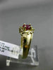 ESTATE WIDE .47CT DIAMOND & RUBY 14KT YELLOW GOLD FLOWER CLUSTER ENGAGEMENT RING
