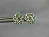 ESTATE .94CT DIAMOND 18KT WHITE GOLD 3D 8mm CLASSIC CLUSTER FLOWER STUD EARRINGS