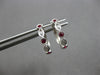 .23CT DIAMOND & AAA RUBY 14K WHITE GOLD 3D INFINITY HUGGIE HOOP HANGING EARRINGS