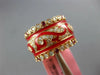 WIDE 1.6CT DIAMOND & AAA RUBY & RED ENAMEL 18KT ROSE GOLD FILIGREE ETERNITY RING