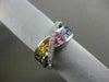 ESTATE 3.02CT DIAMOND & MULTI COLOR SAPPHIRE 14KT WHITE GOLD X DESIGN LOVE RING