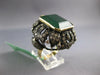 ANTIQUE LARGE 12CT MOCHA DIAMOND & AAA EMERALD 18K YELLOW GOLD & 925 SILVER RING