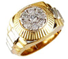 ESTATE .70CT DIAMOND 14KT WHITE & YELLOW GOLD CLASSIC CLUSTER JUBILEE MENS RING