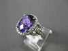 ESTATE LARGE 2.88CTW DIAMOND & AAA AMETHYST 14KT WHITE GOLD 3D FILIGREE RING