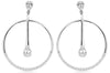 ESTATE .50CT DIAMOND 14KT WHITE GOLD 3D CIRCULAR TEAR DROP FUN HANGING EARRINGS