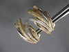 LARGE .90CT DIAMOND 14K TRI COLOR GOLD 3D MULTI LEAF CRISS CROSS EARRINGS #28268