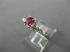 ANTIQUE WIDE .53CT DIAMOND & RUBY 14K WHITE GOLD FISH TAIL ENGAGEMENT RING 27642