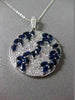 ESTATE 4.23CT DIAMOND & AAA SAPPHIRE 14KT WHITE GOLD FLOATING CIRCLE PENDANT